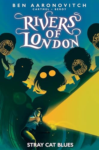 Book cover with silhouetted figures and bright yellow geometric shapes.