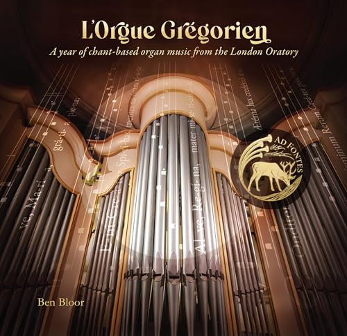 CD cover for "L’Orgue Grégorien" featuring organ pipes and musical notation.