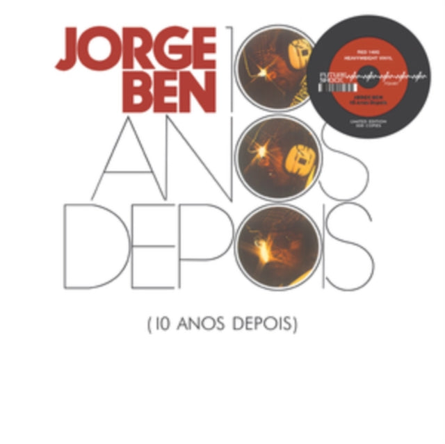 Album cover for Jorge Ben’s “10 Anos Depois” featuring vinyl records.