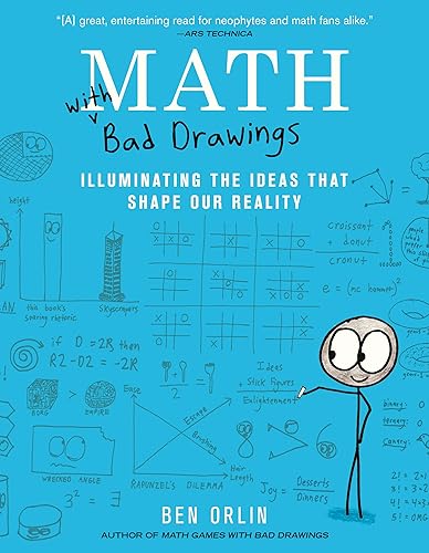 Book cover: "Math with Bad Drawings" featuring doodles and a stick figure.