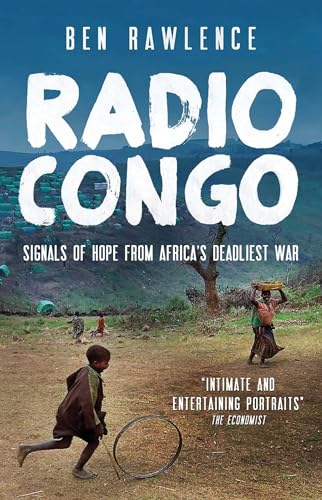 Book cover: “Radio Congo” with children playing in a camp setting.