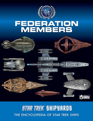 Star Trek book cover featuring detailed illustrations of various Federation starships.