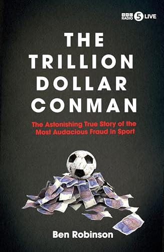 Book cover: soccer ball on pile of money, dark background.