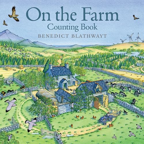 Colorful illustrated children's book cover depicting a busy farm scene.
