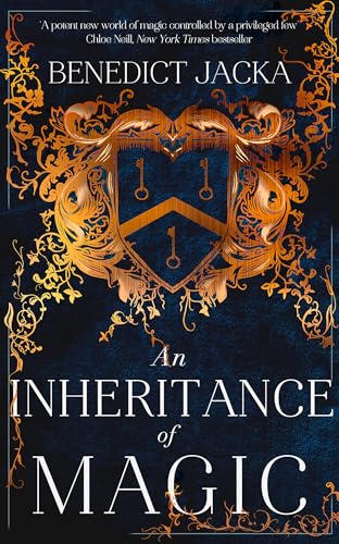 Dark book cover with ornate gold design and title “Inheritance of Magic”.
