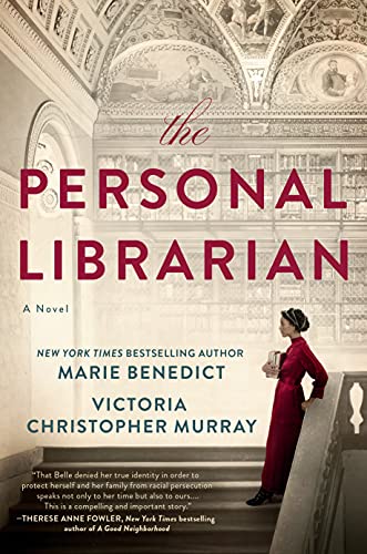 Book cover: "The Personal Librarian" featuring a woman in a red dress.