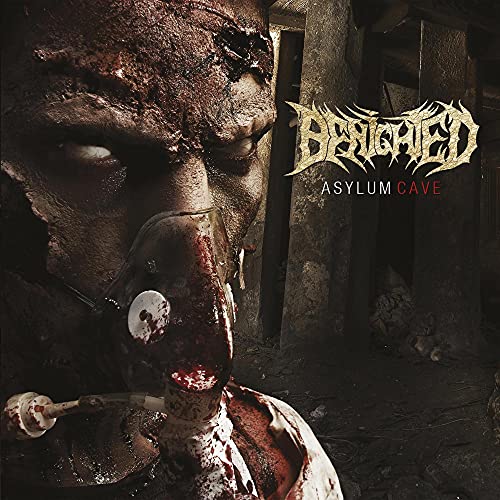 CD cover: close-up of a distressed face with bloody bandages.