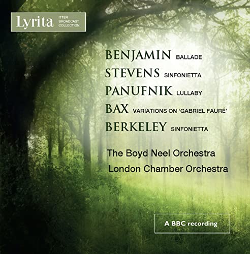 CD cover for classical music by Benjamin, Stevens, Panafnik, and others.