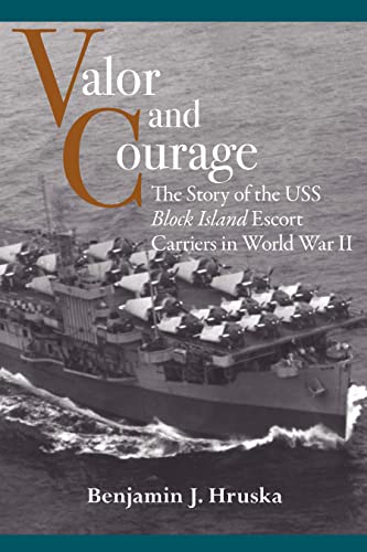 Book cover: WWII escort carrier at sea, titled "Valor and Courage.