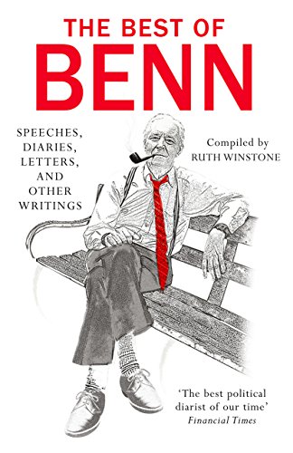 Book cover featuring a sketched portrait of Tony Benn sitting on a bench.