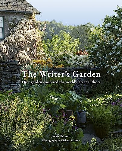 Book cover: lush garden scene with title "The Writer's Garden.