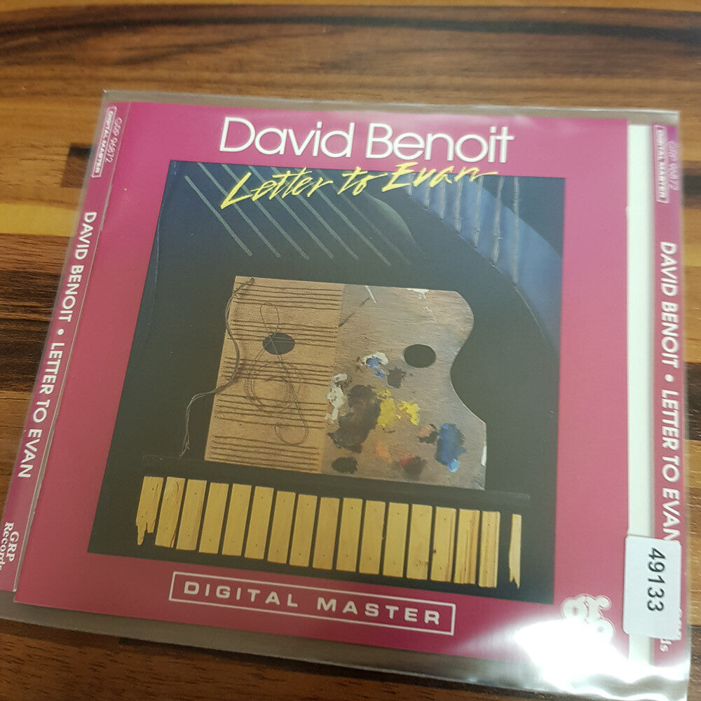 CD case for David Benoit’s “Letter to Evan” with painterly artwork.