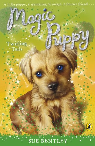 Book cover featuring a fluffy, brown puppy with bright blue eyes.