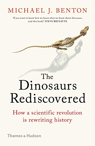 Book cover: "The Dinosaurs Rediscovered" with dinosaur skeleton illustration.