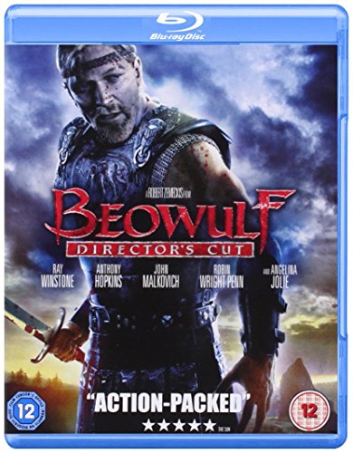 Beowulf Blu-ray cover featuring Ray Winstone as the hero with a sword.