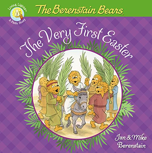 Berenstain Bears book cover depicting a donkey and bears with palm branches.