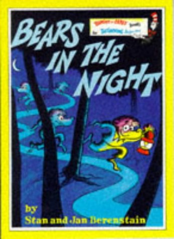 Book cover: "Bears in the Night" with cartoon bears in a dark forest.