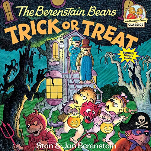 Berenstain Bears "Trick or Treat" book cover with costumed bear cubs.
