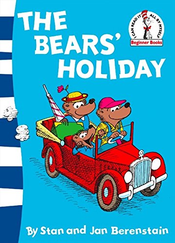 Berenstain Bears book cover: family driving a red vintage car.