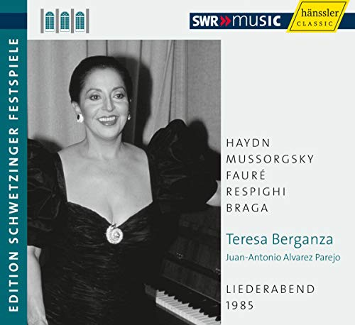 CD cover featuring Teresa Berganza, a classical singer at a piano.