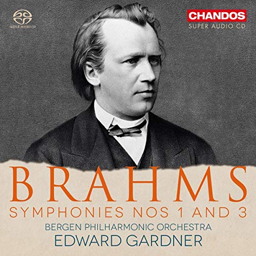 CD cover featuring a portrait of composer Johannes Brahms.