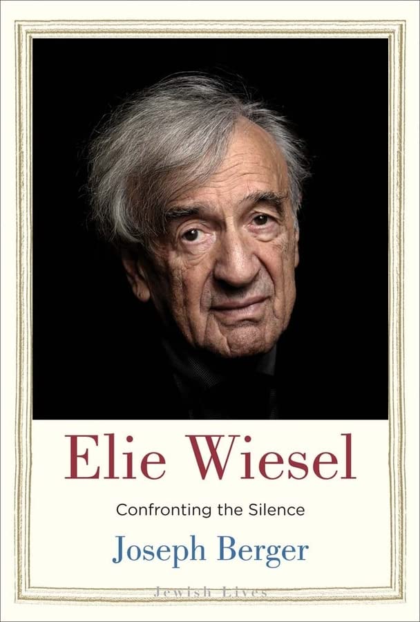 Book cover featuring a portrait of Elie Wiesel, author biography.