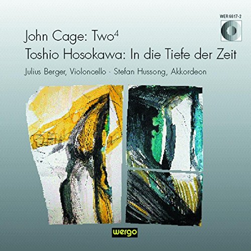 CD cover with abstract yellow and blue paint strokes, text details composers.