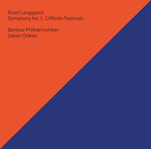 Album cover with orange and blue diagonal halves and text listing composer and performers.