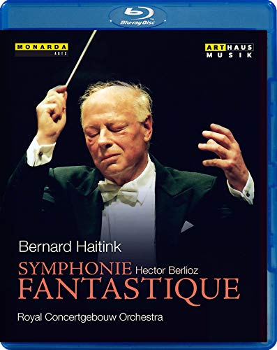 Blu-ray cover featuring conductor Bernard Haitink and text “Symphonie Fantastique.”