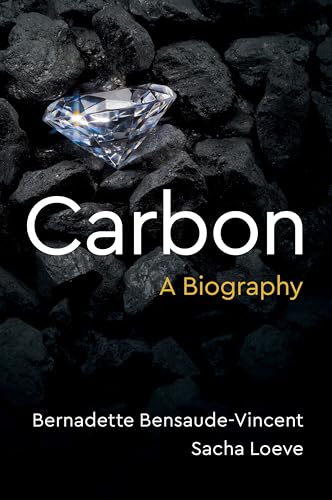 Book cover: black background, diamond on coal, title "Carbon: A Biography".