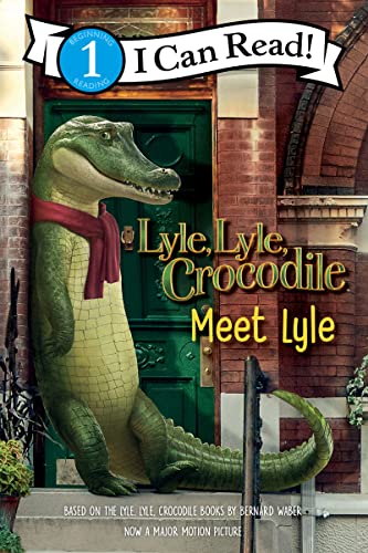 Book cover featuring Lyle the Crocodile standing by a green door.