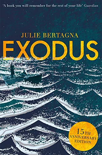 Book cover featuring a small boat on dark, choppy waves under a starry sky.