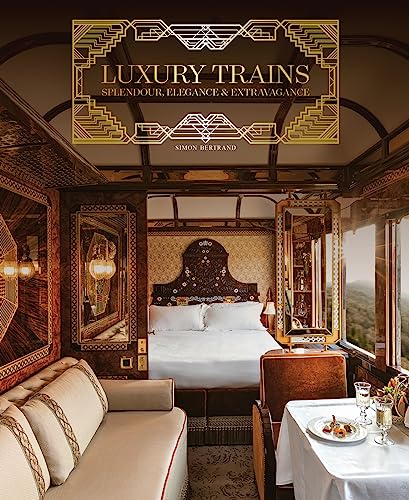 Book cover showing an opulent train cabin interior with a bed and seating area.