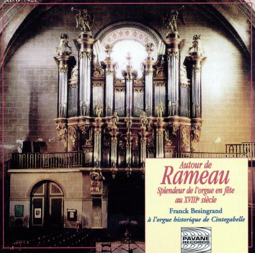 Ornate pipe organ filling a church alcove, CD cover art.