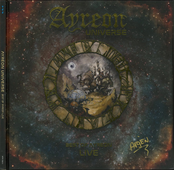Blu-ray cover for Ayreon Universe: Best of Ayreon Live, cosmic art.