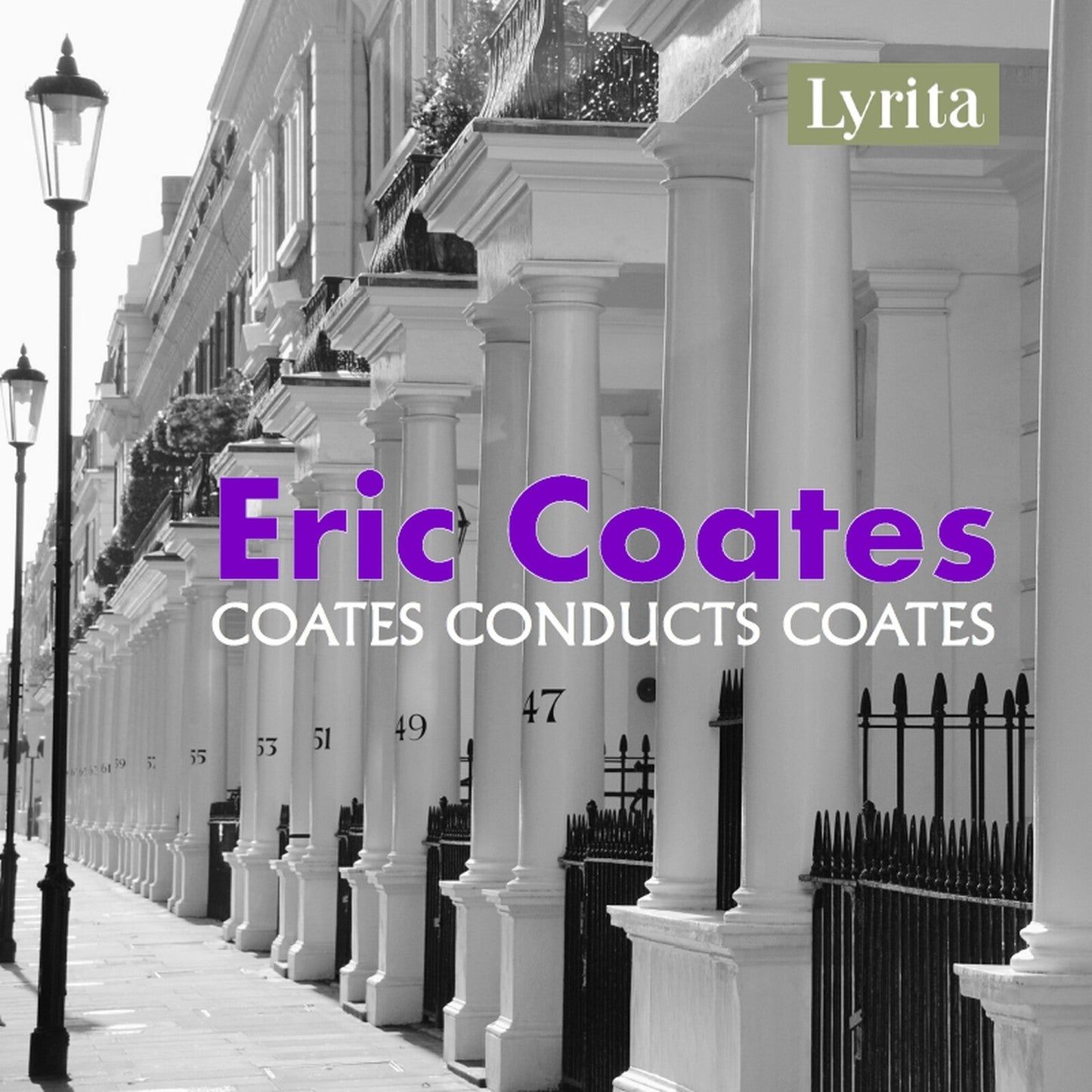 CD cover: a row of London townhouses with purple text "Eric Coates".