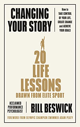 Book cover: "Changing Your Story" with a silhouette of an athlete.