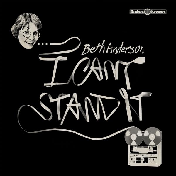 Black and white album cover featuring Beth Anderson and reel-to-reel tapes.