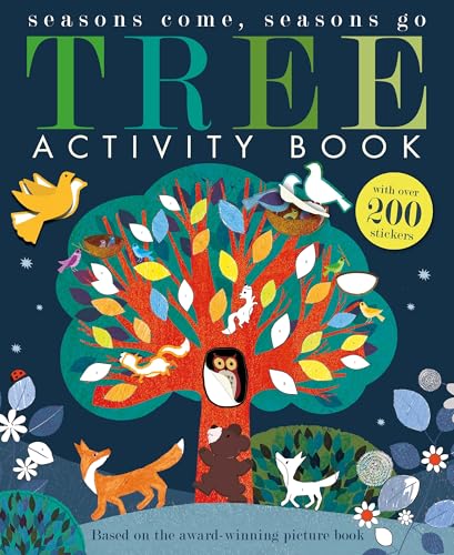 Cover of Tree Activity Book featuring a large orange tree, animals, and colorful leaves.