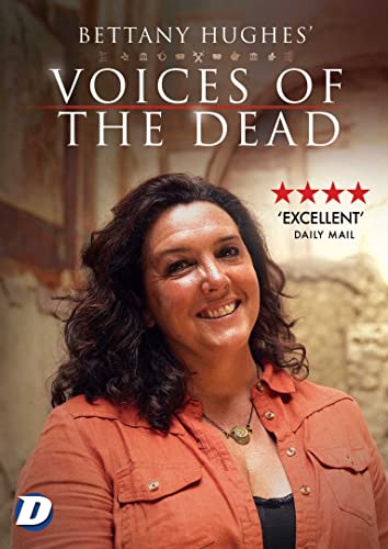 Bettany Hughes smiles in front of an ancient stone wall on this DVD cover.