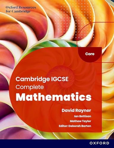 IGCSE Mathematics Core textbook, sixth edition, red cover with spiral design.