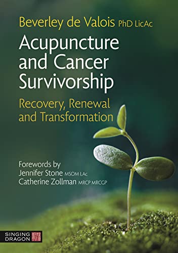 Book cover: "Acupuncture and Cancer Survivorship" with a sprouting plant.
