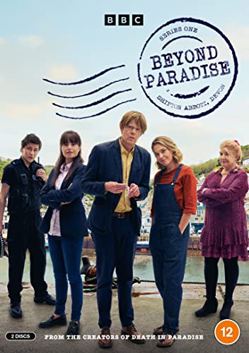 DVD cover for “Beyond Paradise” featuring four detectives and a coastal town.