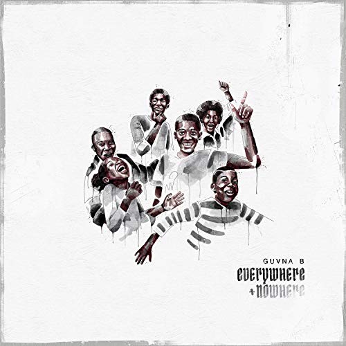 Album cover art featuring six men in various poses on a white background.
