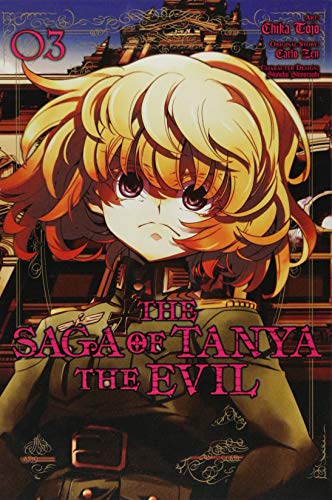 Manga cover featuring a blonde girl in a military uniform, titled Saga of Tanya.