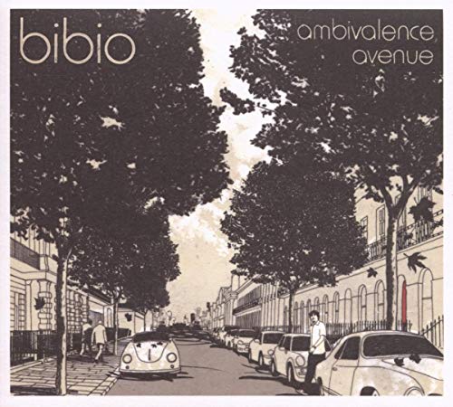 Bibio's "Ambivalence Avenue" CD cover: sketched street scene in sepia tones.