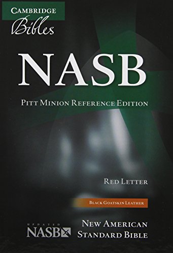 Front cover of a black Cambridge NASB Pitt Minion Reference Bible.