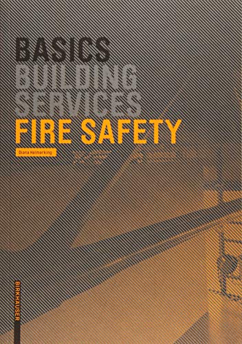 Book cover with diagonal lines and text: "Basics Fire Safety".