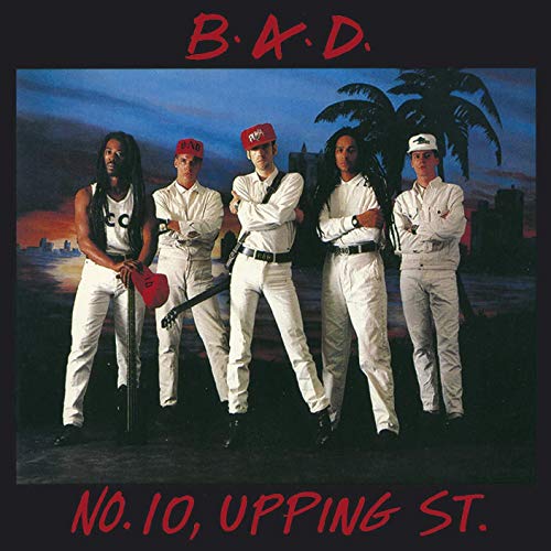 Big Audio Dynamite album cover featuring five people in white suits.