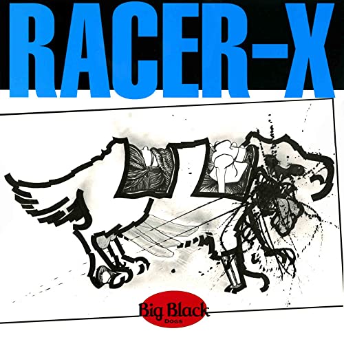 Big Black Racer X vinyl record cover with abstract dog illustration.
